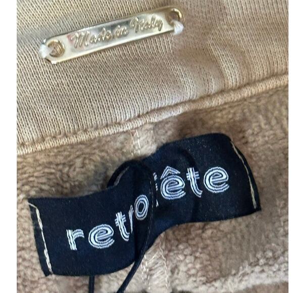 NWT Retrofête Washed Terry Pant in Beige Khaki Cotton High Rise Small NO BELT - Picture 15 of 16